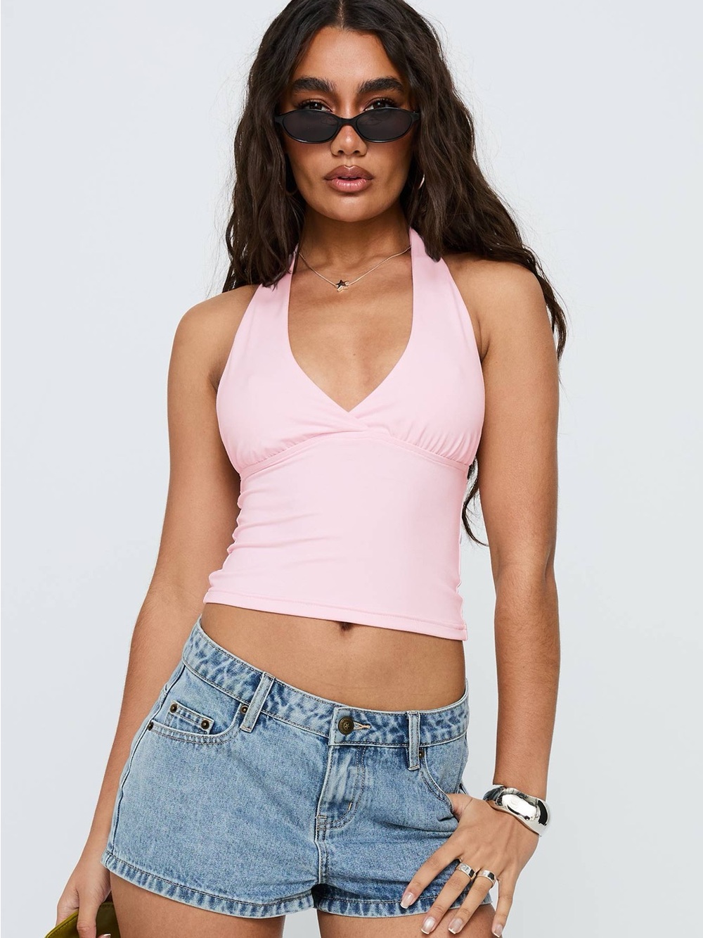 Princess Polly Whimsy Halter Top Pink Size 10